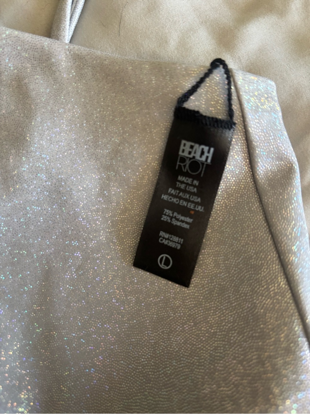 Beach Riot Silver Shimmer Bralette - Picture 4 of 7